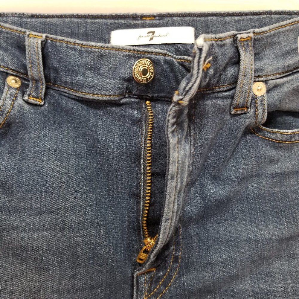 7FAM jeans 27 High Waist Skinny Slim Illusion Luxe Lovestory denim stretch - Picture 9 of 16